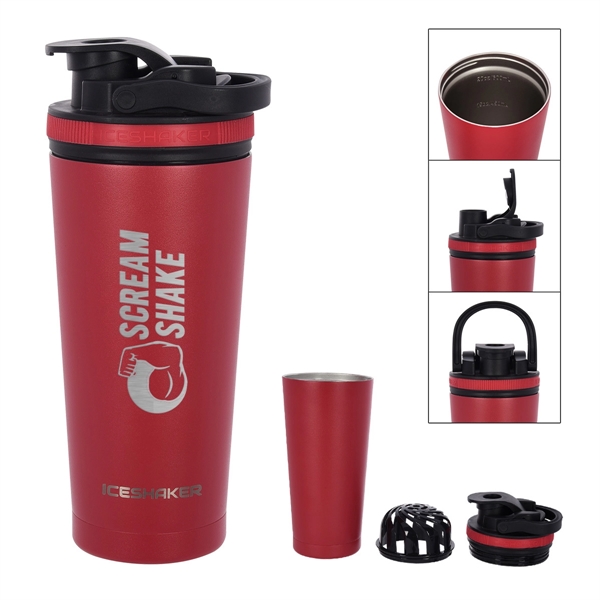 26 Oz. Stainless Steel Ice Shaker Promo Bottle - 26 Oz. Stainless Steel Ice Shaker Promo Bottle - Image 15 of 56