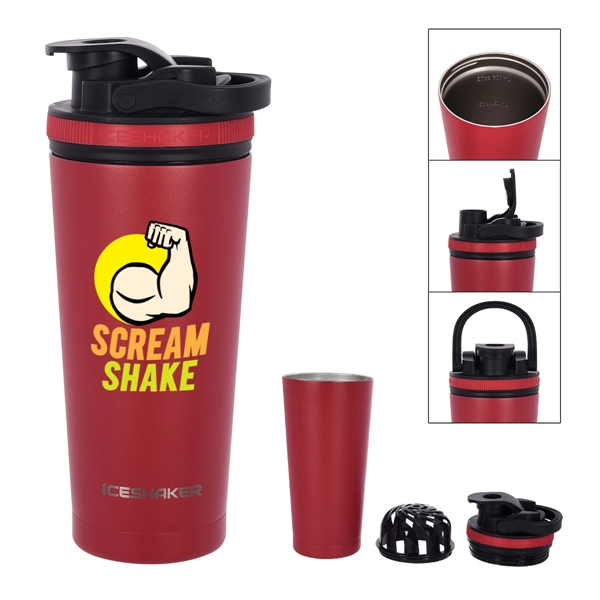 26 Oz. Stainless Steel Ice Shaker Promo Bottle - 26 Oz. Stainless Steel Ice Shaker Promo Bottle - Image 16 of 56