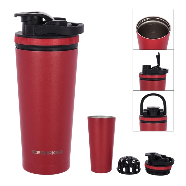 26 Oz. Stainless Steel Ice Shaker Promo Bottle - 26 Oz. Stainless Steel Ice Shaker Promo Bottle - Image 17 of 56