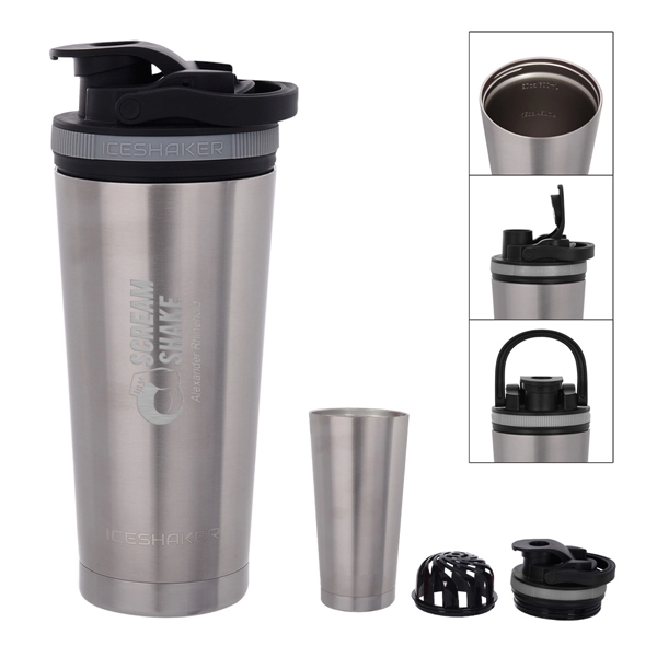 26 Oz. Stainless Steel Ice Shaker Promo Bottle - 26 Oz. Stainless Steel Ice Shaker Promo Bottle - Image 24 of 56