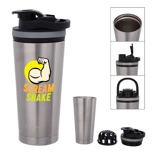 26 Oz. Stainless Steel Ice Shaker Promo Bottle - 26 Oz. Stainless Steel Ice Shaker Promo Bottle - Image 21 of 56