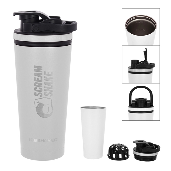 26 Oz. Stainless Steel Ice Shaker Promo Bottle - 26 Oz. Stainless Steel Ice Shaker Promo Bottle - Image 29 of 56