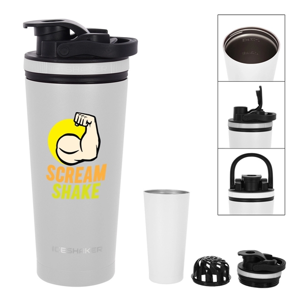 26 Oz. Stainless Steel Ice Shaker Promo Bottle - 26 Oz. Stainless Steel Ice Shaker Promo Bottle - Image 30 of 56