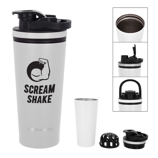 26 Oz. Stainless Steel Ice Shaker Promo Bottle - 26 Oz. Stainless Steel Ice Shaker Promo Bottle - Image 26 of 56