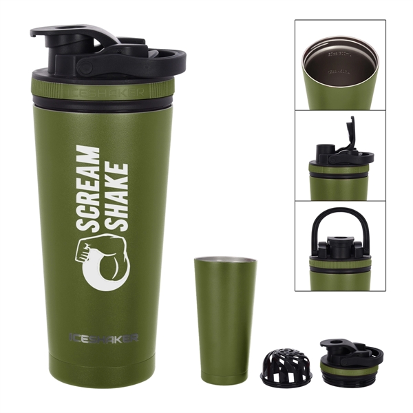 26 Oz. Stainless Steel Ice Shaker Promo Bottle - 26 Oz. Stainless Steel Ice Shaker Promo Bottle - Image 36 of 56