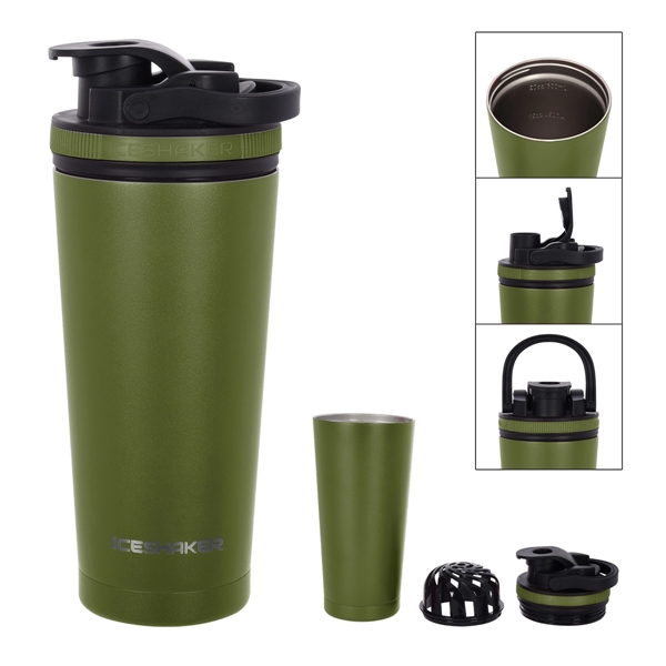 26 Oz. Stainless Steel Ice Shaker Promo Bottle - 26 Oz. Stainless Steel Ice Shaker Promo Bottle - Image 31 of 56