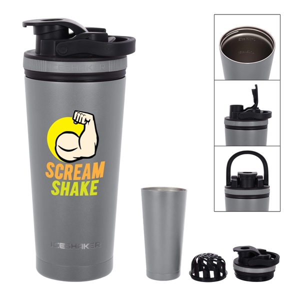 26 Oz. Stainless Steel Ice Shaker Promo Bottle - 26 Oz. Stainless Steel Ice Shaker Promo Bottle - Image 42 of 56