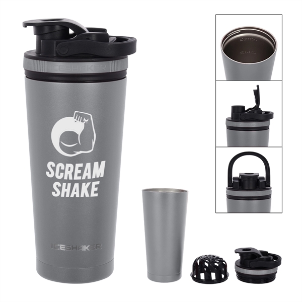 26 Oz. Stainless Steel Ice Shaker Promo Bottle - 26 Oz. Stainless Steel Ice Shaker Promo Bottle - Image 37 of 56