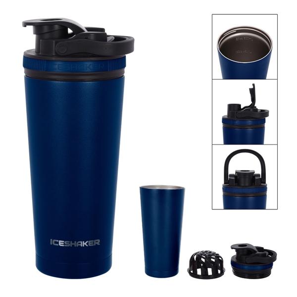 26 Oz. Stainless Steel Ice Shaker Promo Bottle - 26 Oz. Stainless Steel Ice Shaker Promo Bottle - Image 43 of 56