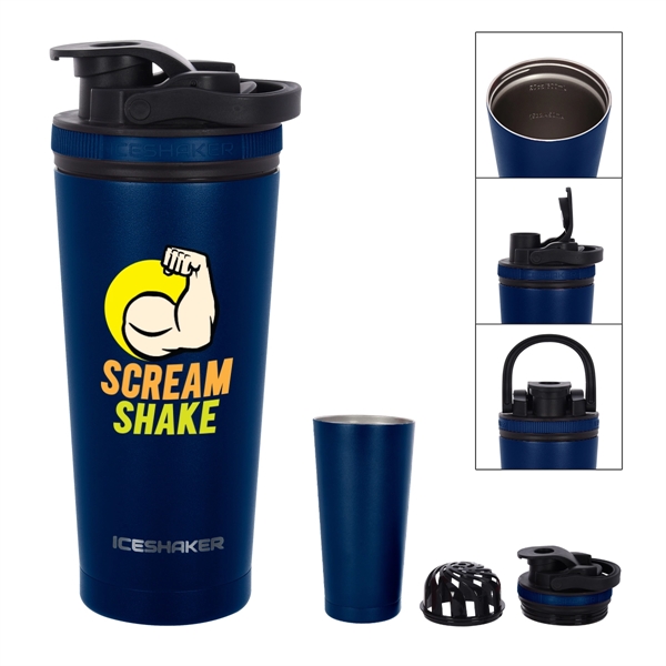 26 Oz. Stainless Steel Ice Shaker Promo Bottle - 26 Oz. Stainless Steel Ice Shaker Promo Bottle - Image 44 of 56