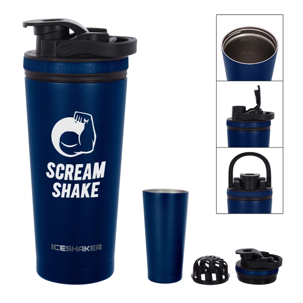 26 Oz. Stainless Steel Ice Shaker Promo Bottle - 26 Oz. Stainless Steel Ice Shaker Promo Bottle - Image 45 of 56