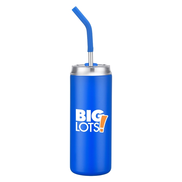 20 oz Stainless Steel Tumbler with Silicone Straw - 20 oz Stainless Steel Tumbler with Silicone Straw - Image 1 of 5