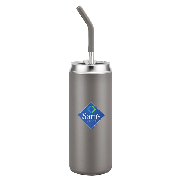 20 oz Stainless Steel Tumbler with Silicone Straw - 20 oz Stainless Steel Tumbler with Silicone Straw - Image 2 of 5
