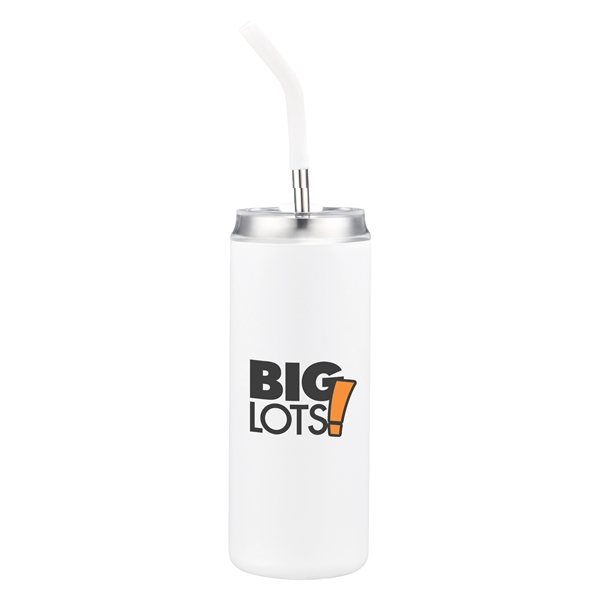 20 oz Stainless Steel Tumbler with Silicone Straw - 20 oz Stainless Steel Tumbler with Silicone Straw - Image 4 of 5