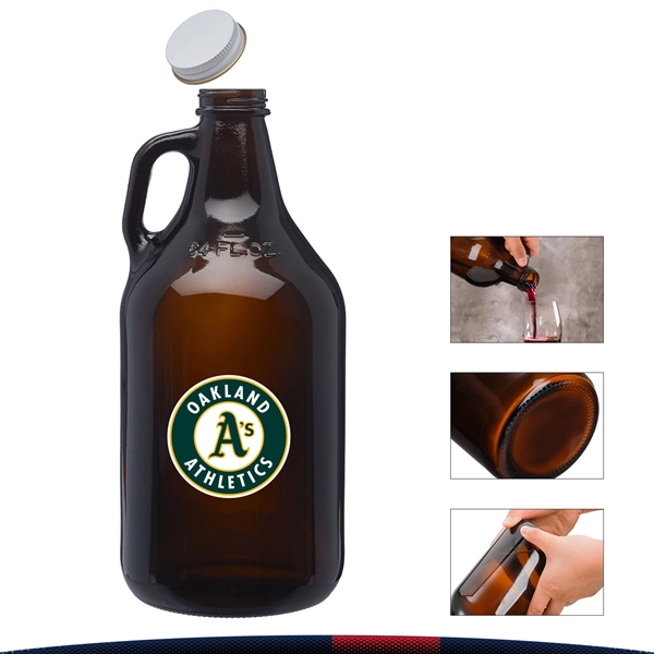 64 oz. Amber Glass Beer Growlers - 64 oz. Amber Glass Beer Growlers - Image 0 of 3