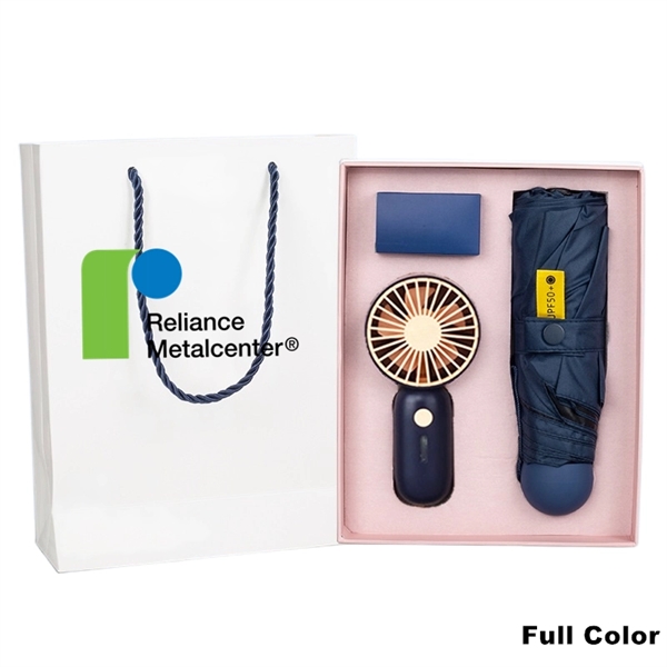 USB Handheld Fan Folding Uv Umbrellas Summer Gift Box - USB Handheld Fan Folding Uv Umbrellas Summer Gift Box - Image 1 of 7