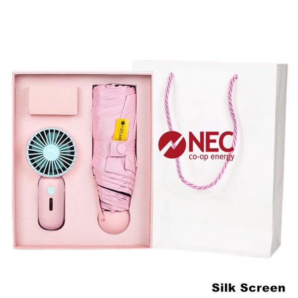 USB Handheld Fan Folding Uv Umbrellas Summer Gift Box - USB Handheld Fan Folding Uv Umbrellas Summer Gift Box - Image 3 of 7
