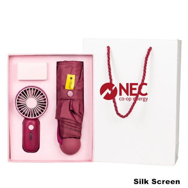 USB Handheld Fan Folding Uv Umbrellas Summer Gift Box - USB Handheld Fan Folding Uv Umbrellas Summer Gift Box - Image 4 of 7