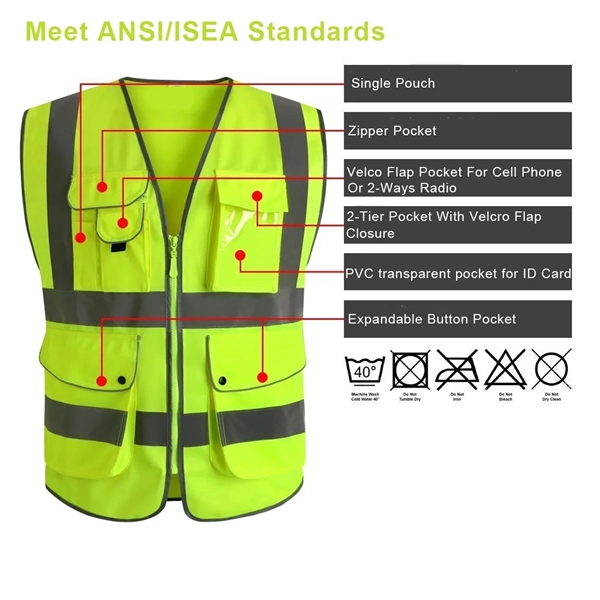 High Visibility Safety Reflective Vest - High Visibility Safety Reflective Vest - Image 3 of 4