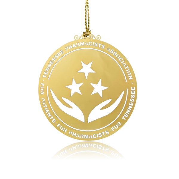 4" Custom Gold Etched Ornaments - 4" Custom Gold Etched Ornaments - Image 2 of 6