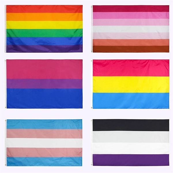 LGBTQ Pride Flag 3x5 Fts - LGBTQ Pride Flag 3x5 Fts - Image 1 of 7