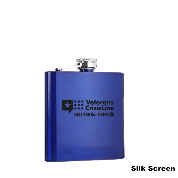 6 oz Hip Whisky Flask Stainless Steel Various Colours - 6 oz Hip Whisky Flask Stainless Steel Various Colours - Image 1 of 11