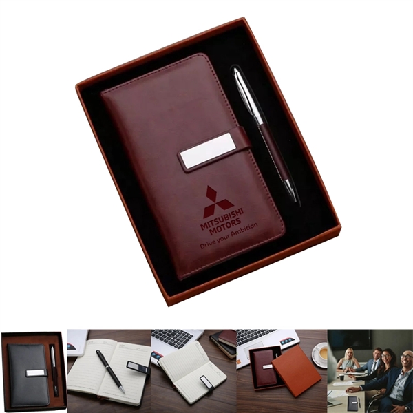 Penote - Luxury Leatherette A6 Notebook and Pen Gift Set - Penote - Luxury Leatherette A6 Notebook and Pen Gift Set - Image 3 of 5