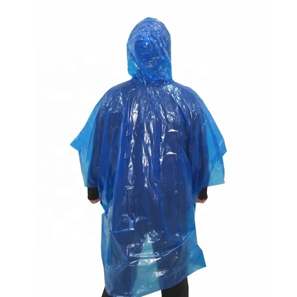 Translucent Branded Rain Poncho - Translucent Branded Rain Poncho - Image 3 of 5