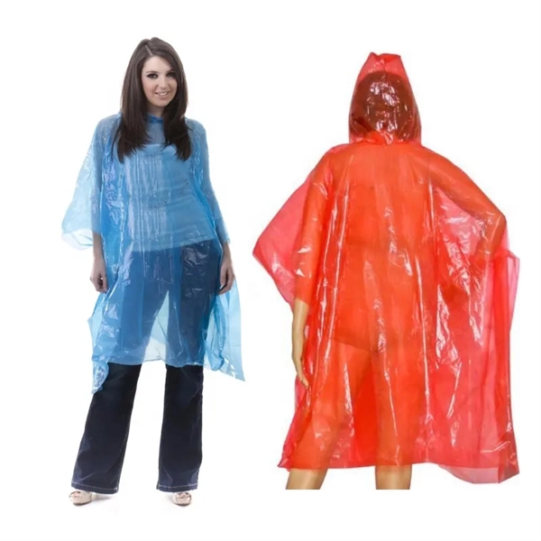 Translucent Branded Rain Poncho - Translucent Branded Rain Poncho - Image 2 of 5