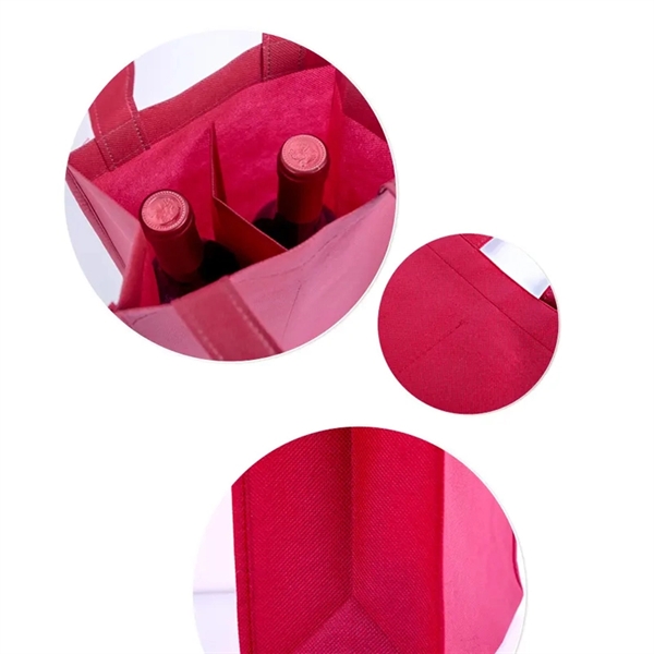 Carry On 2 Bottle Wine Tote Bag w/Pocket 12.9" x 8.6" x 4.3" - Carry On 2 Bottle Wine Tote Bag w/Pocket 12.9" x 8.6" x 4.3" - Image 2 of 3