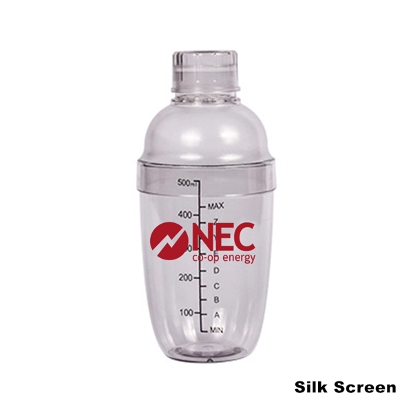 10/16.9/24 oz Clear Plastic Cocktail Shaker with Scale - 10/16.9/24 oz Clear Plastic Cocktail Shaker with Scale - Image 1 of 6