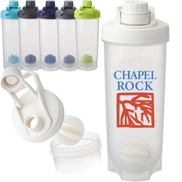Plastic 24 Oz Shaker Bottles With Mixer - Plastic 24 Oz Shaker Bottles With Mixer - Image 1 of 8