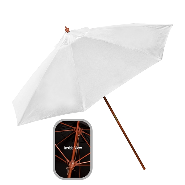 9' Wooden Polyester Market Umbrella - 9' Wooden Polyester Market Umbrella - Image 8 of 8