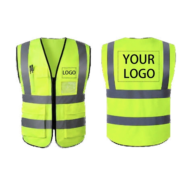 Multi Pocket High Visibility Reflective Safety Vest - Multi Pocket High Visibility Reflective Safety Vest - Image 1 of 2
