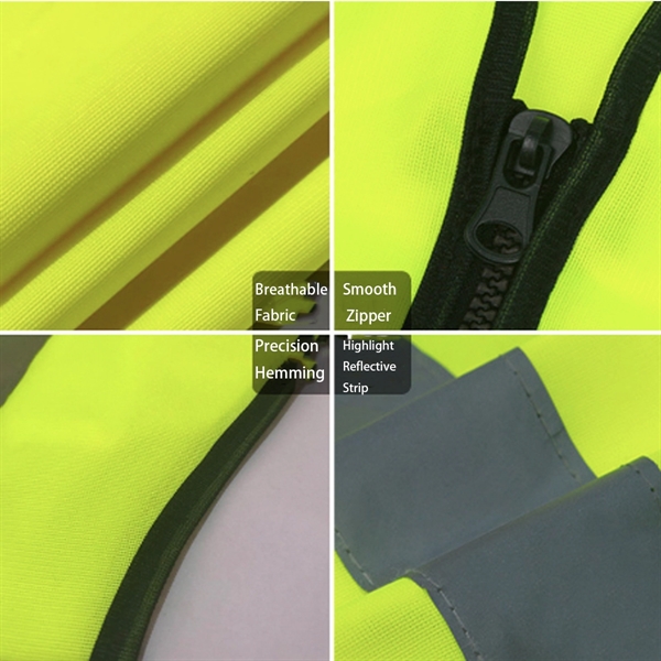 Multi Pocket High Visibility Reflective Safety Vest - Multi Pocket High Visibility Reflective Safety Vest - Image 2 of 2