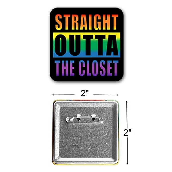 2" Square Shaped LGBT Badge Pin Pride Brooch Breastpiece - 2" Square Shaped LGBT Badge Pin Pride Brooch Breastpiece - Image 1 of 3