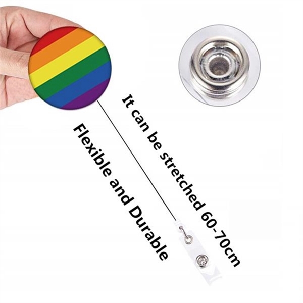Retractable Alligator Clip Scroll LGBT Pride Badge Reels - Retractable Alligator Clip Scroll LGBT Pride Badge Reels - Image 1 of 3