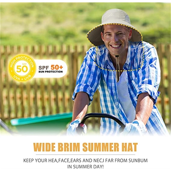 Outdoor Wide Brim Fishing Sun Hat with Neck Flap - Outdoor Wide Brim Fishing Sun Hat with Neck Flap - Image 5 of 5