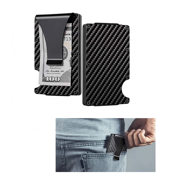 Carbon Fiber Credit Card Holder with Metal Money Clip - Carbon Fiber Credit Card Holder with Metal Money Clip - Image 1 of 2
