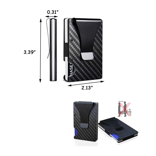 Carbon Fiber Credit Card Holder with Metal Money Clip - Carbon Fiber Credit Card Holder with Metal Money Clip - Image 2 of 2