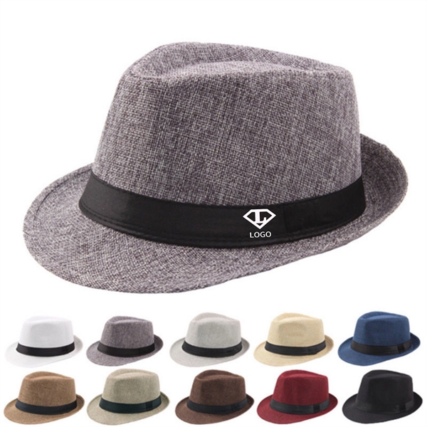 Straw Gambler Hat With Black Band - Straw Gambler Hat With Black Band - Image 0 of 7