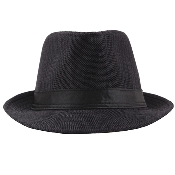 Straw Gambler Hat With Black Band - Straw Gambler Hat With Black Band - Image 2 of 7