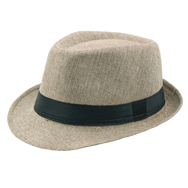 Straw Gambler Hat With Black Band - Straw Gambler Hat With Black Band - Image 6 of 7
