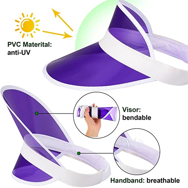 Plastic Clear Sun Visors - Plastic Clear Sun Visors - Image 2 of 2