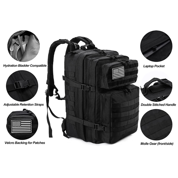Custom Large Hiking Molle 3 Day military Tactical Backpack - Custom Large Hiking Molle 3 Day military Tactical Backpack - Image 4 of 10