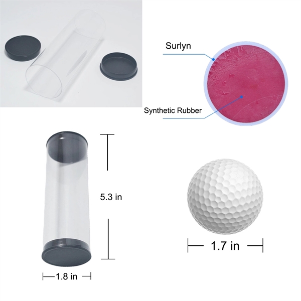 Three Pcs Practice Golf Ball Set w/ Clear Tube - Three Pcs Practice Golf Ball Set w/ Clear Tube - Image 1 of 2