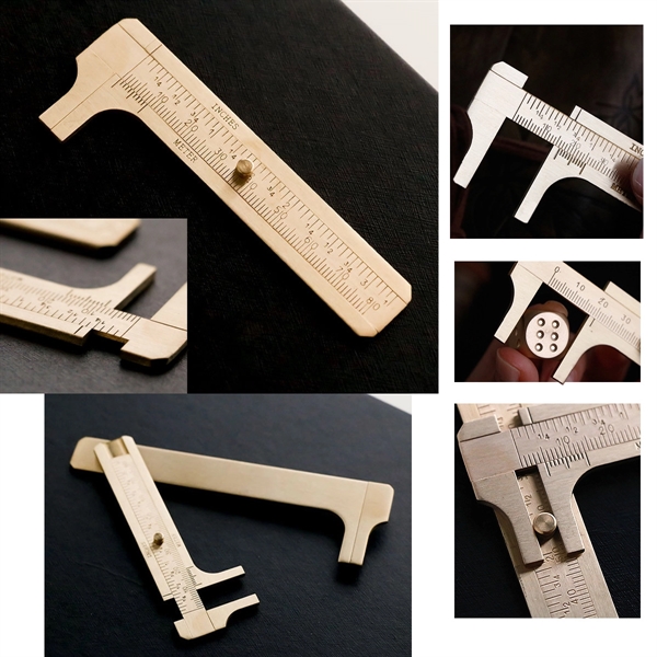 Mini Portable Pocket Double Scale Brass Vernier Caliper - Mini Portable Pocket Double Scale Brass Vernier Caliper - Image 1 of 1