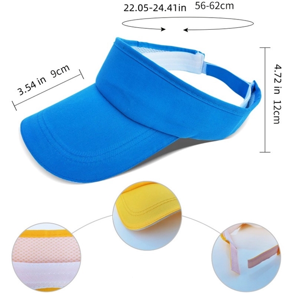 Sports Visor Adjustable UV Protection Sun Hat Cap - Sports Visor Adjustable UV Protection Sun Hat Cap - Image 4 of 4
