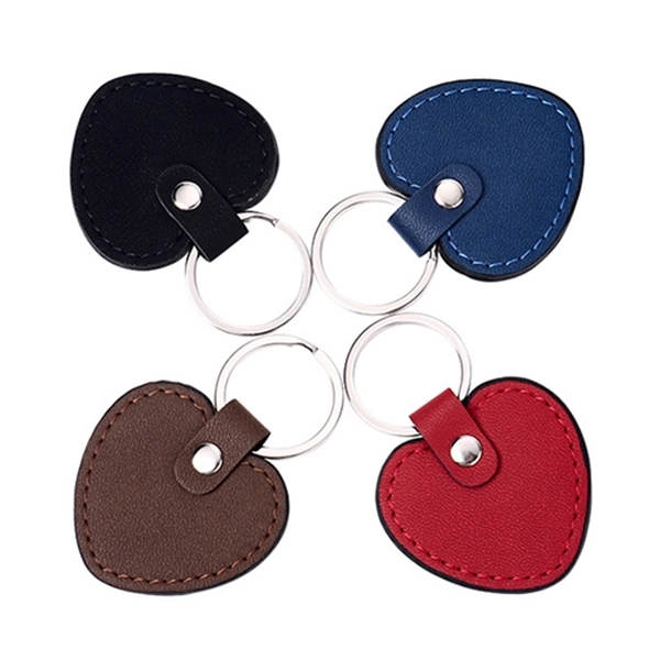 Pu leather Heart Shaped Key Chain - Pu leather Heart Shaped Key Chain - Image 1 of 2