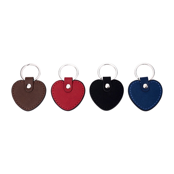 Pu leather Heart Shaped Key Chain - Pu leather Heart Shaped Key Chain - Image 2 of 2